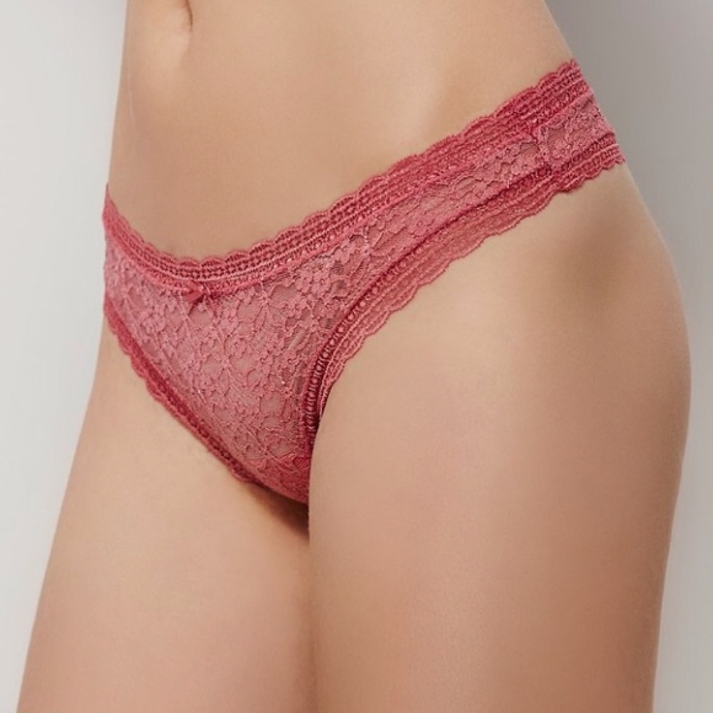 💗 Free People L Lace Thong NWT Pink 🌸